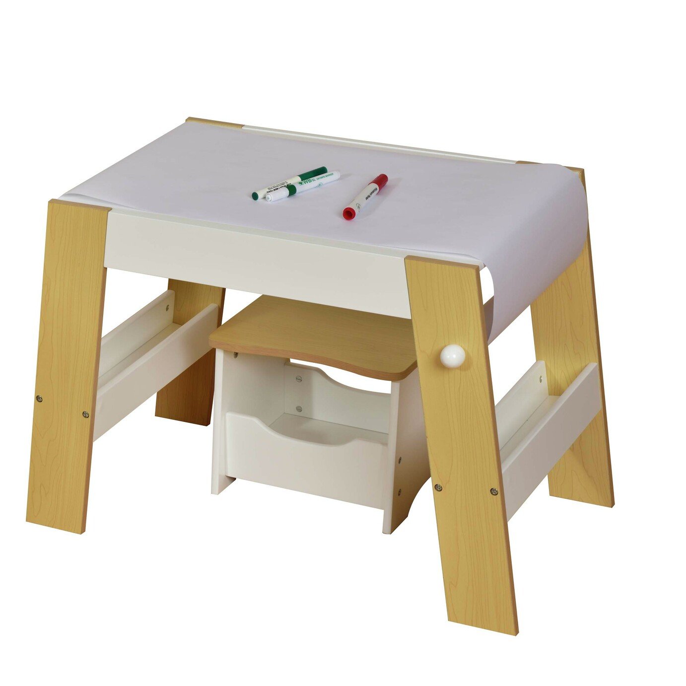 Liberty House White & Pine Kids Play Table & Stool