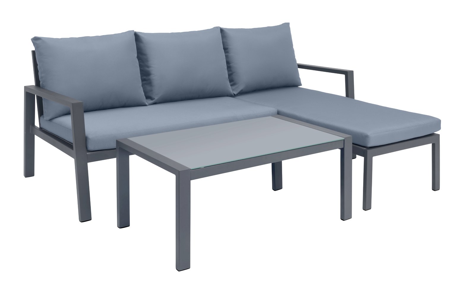 Argos Home Sitges 3 Seater Aluminium Garden Corner Sofa Set