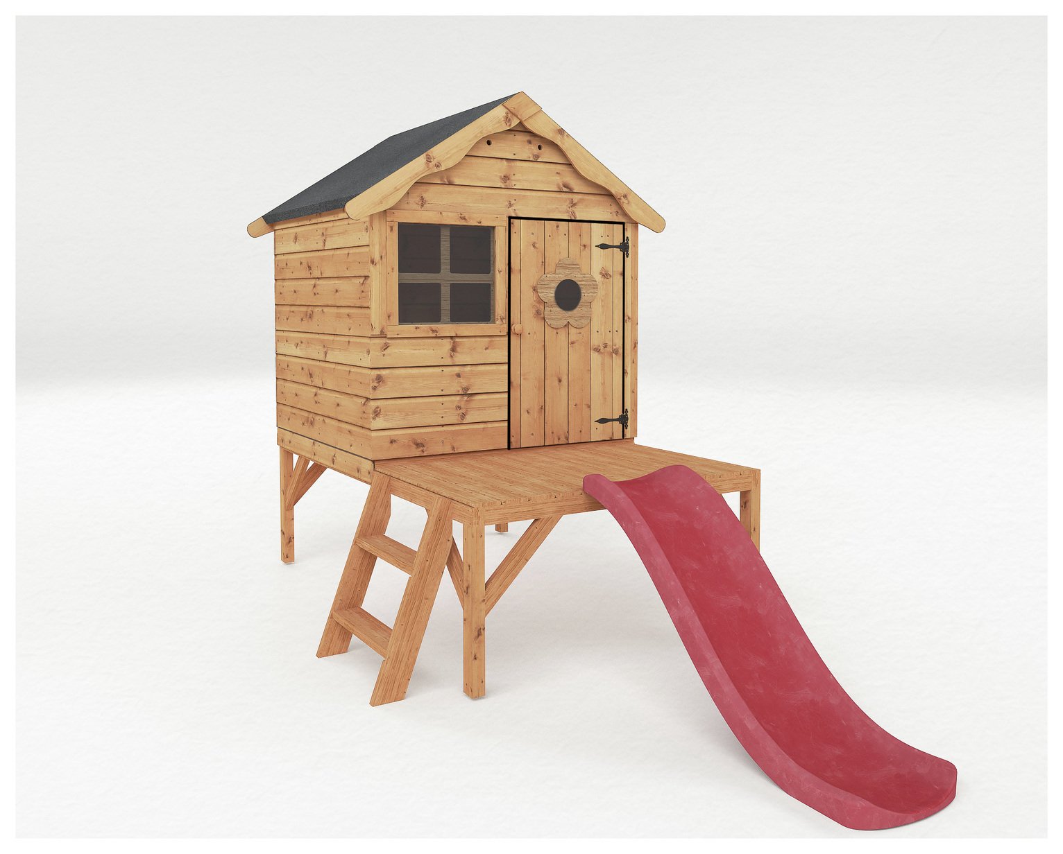 Mercia Snug Wooden Playhouse with Tower and Slide