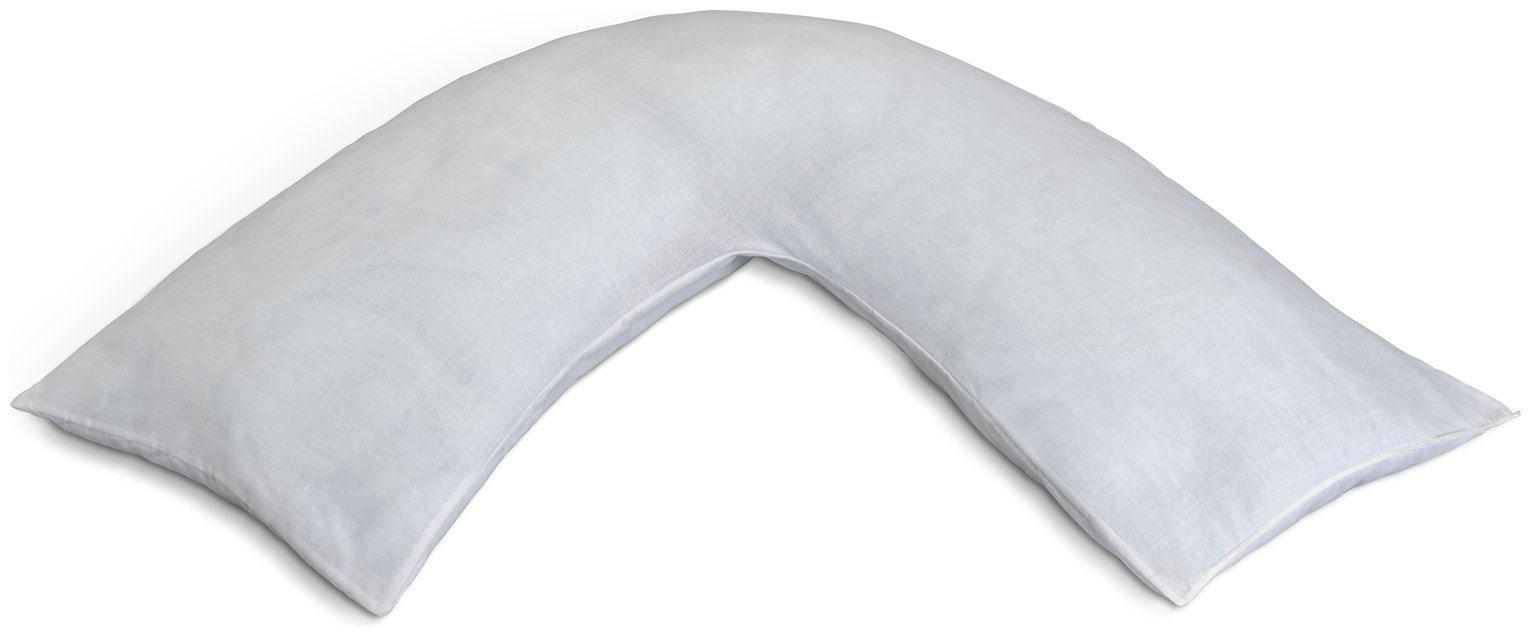 Habitat V Shaped Support Pillow with Pillowcase - White
