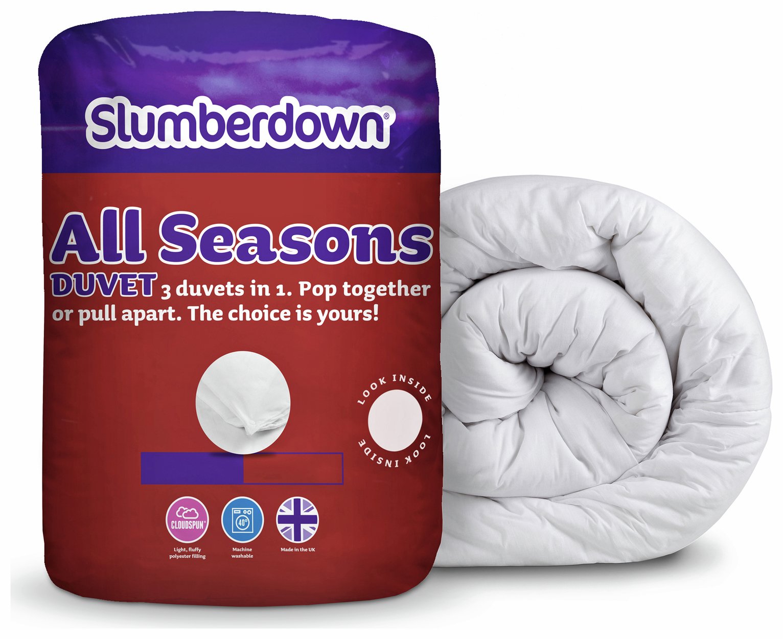 Slumberdown All Seasons 9 + 45 Tog 3in1 Duvet Single Review