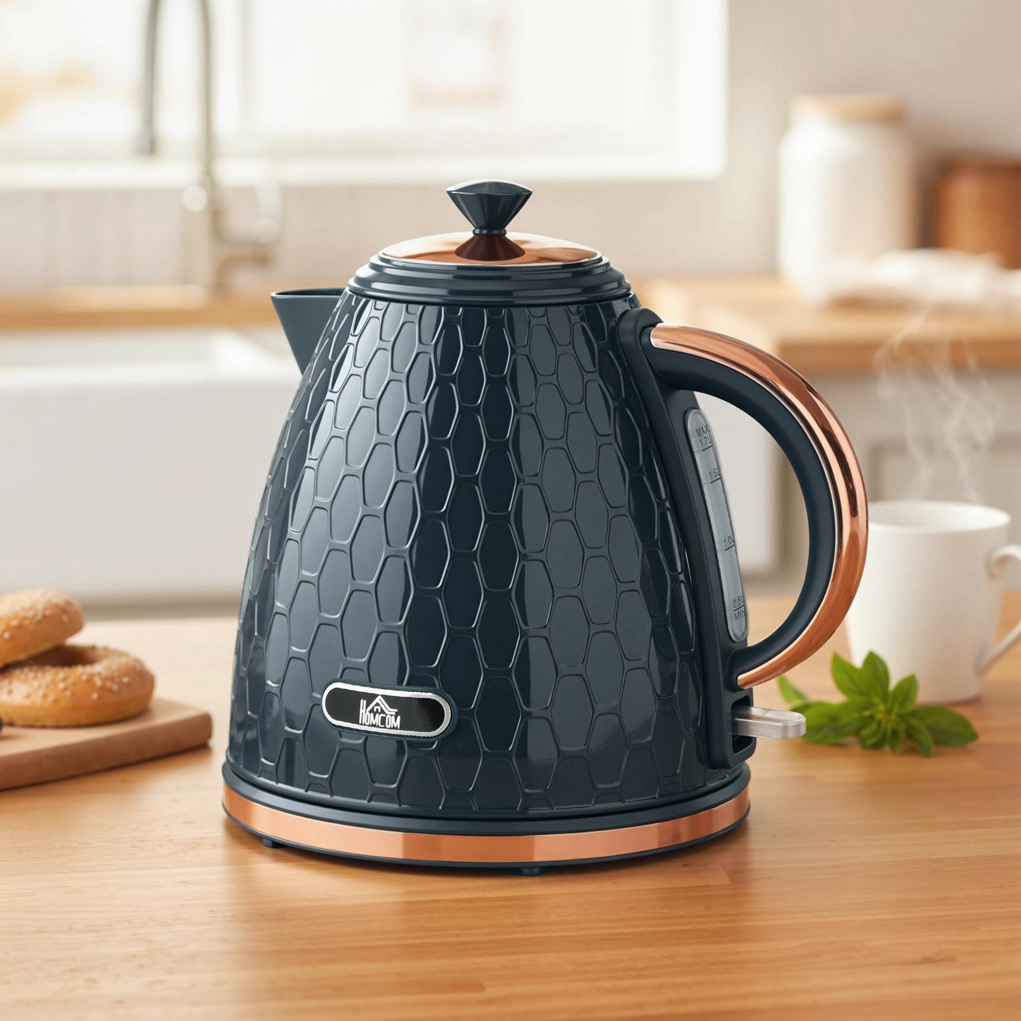 HOMCOM Auto Shut Off Electric Kettle with Anti scale Filter - Dark Blue - Image 5
