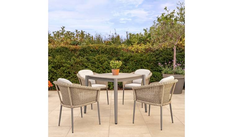 Kettler Isla 4 Seater Rattan Patio Set - Grey