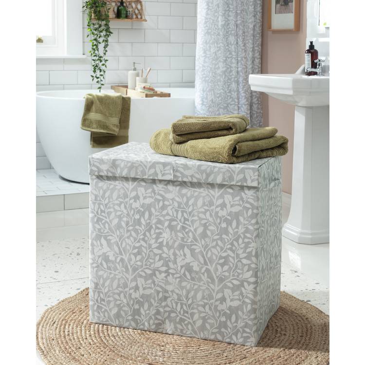 Argos Home 130L Floral Laundry Basket with Dividers - Grey 0