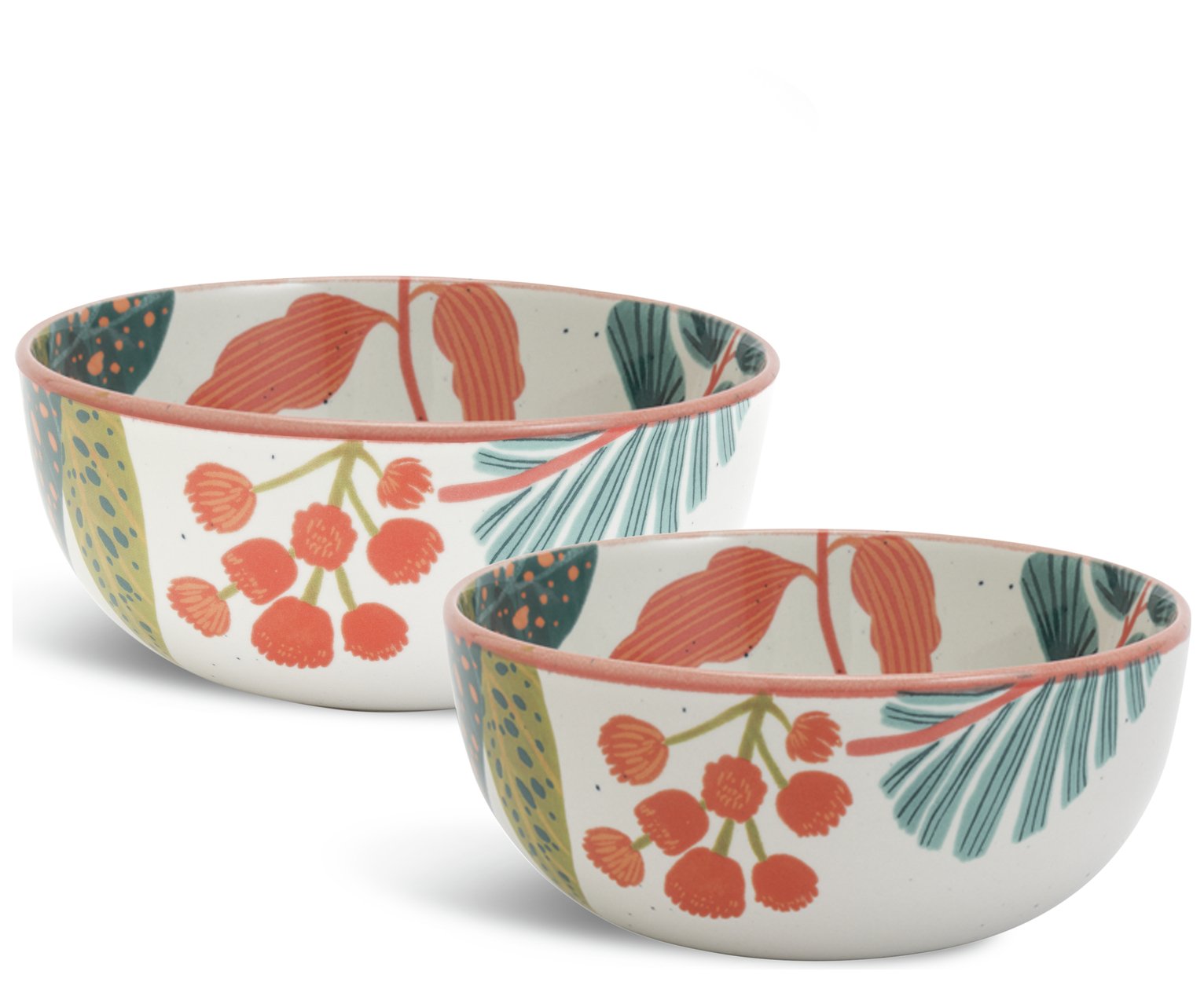 Habitat x Kew Set of 2 Stoneware Cereal Bowl