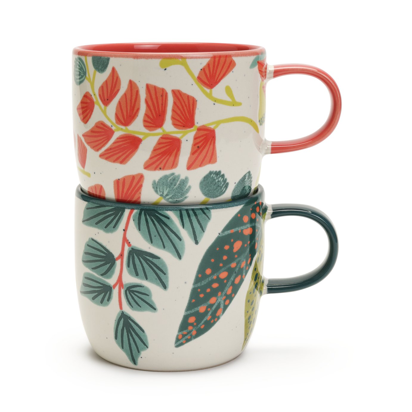 Habitat x Kew Set of 2 Ceramic Mugs 