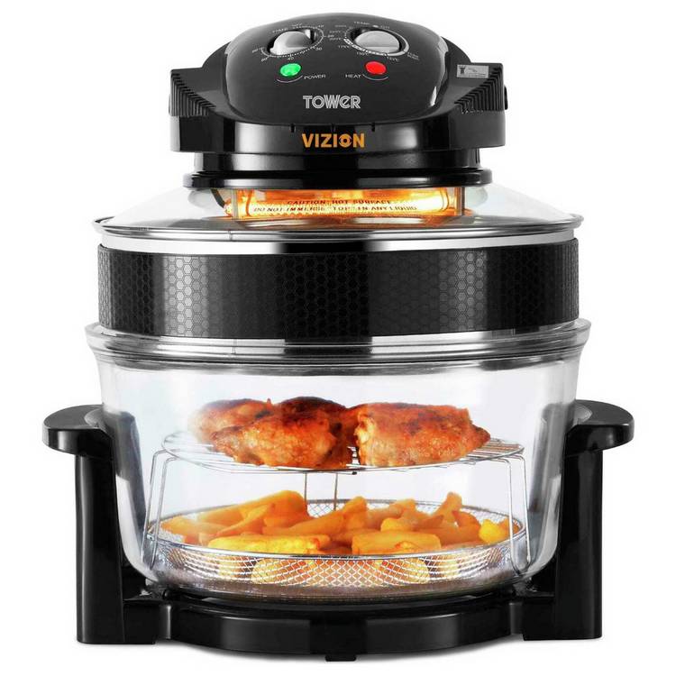 Tower T14048 Vizion Halogen Airwave Low Fat Air Fryer -Black 0