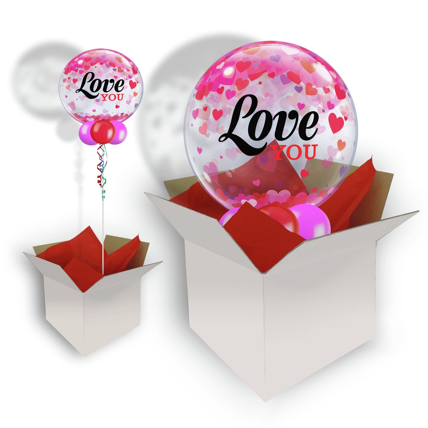 Pioneer Love You Confetti Hearts Bubble Balloon In A Box