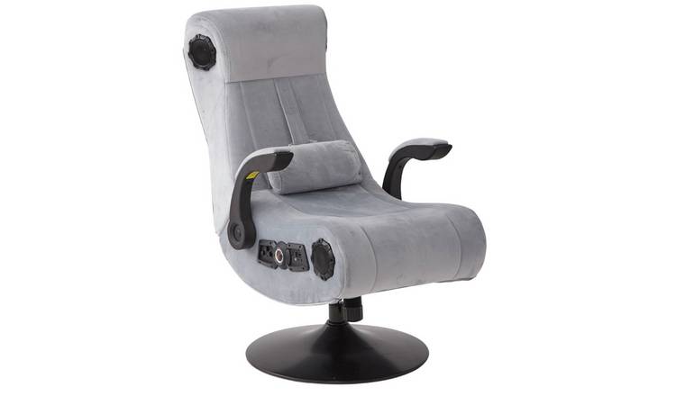 Buy X Rocker Deluxe Chenille Pedestal Gaming Chair Silver Argos