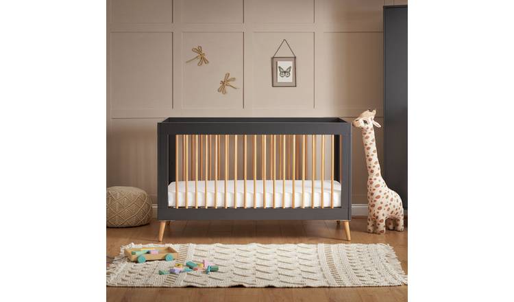 Obaby Maya Baby Cot bed - Slate with Natural