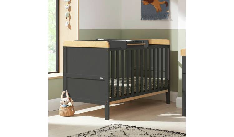 Cot bed with 2024 mattress and top changer