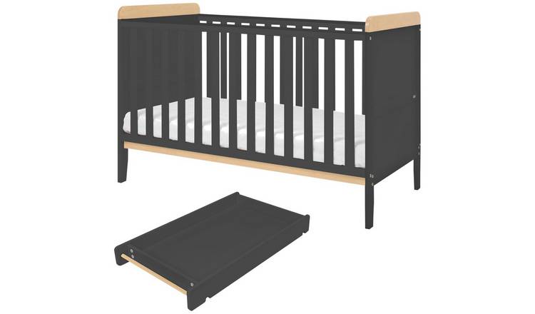 Buy Tutti Bambini Rio Cot Bed Top Changer Mattress Slate Oak Cots and cot beds Argos