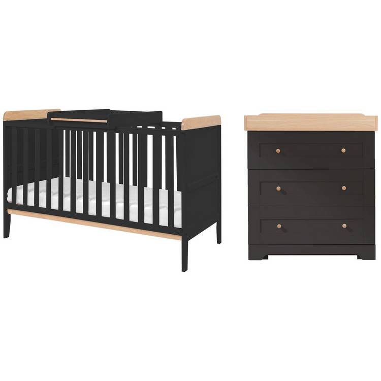 Tutti Bambini Rio 2 Piece Nursery Furniture Set - Slate Oak 0