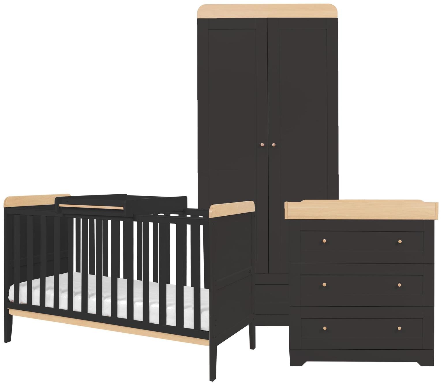 Tutti Bambini Rio 3 Piece Nursery Furniture Set - Slate Oak