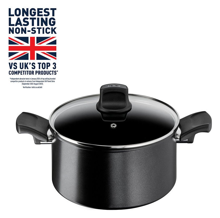 Tefal Titanium Excellence 24cm Aluminium Stock pot - Black