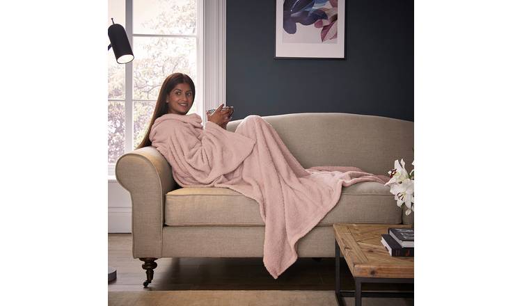 Silentnight Snugsie Wearable Blanket with Sleeves-Blush Pink