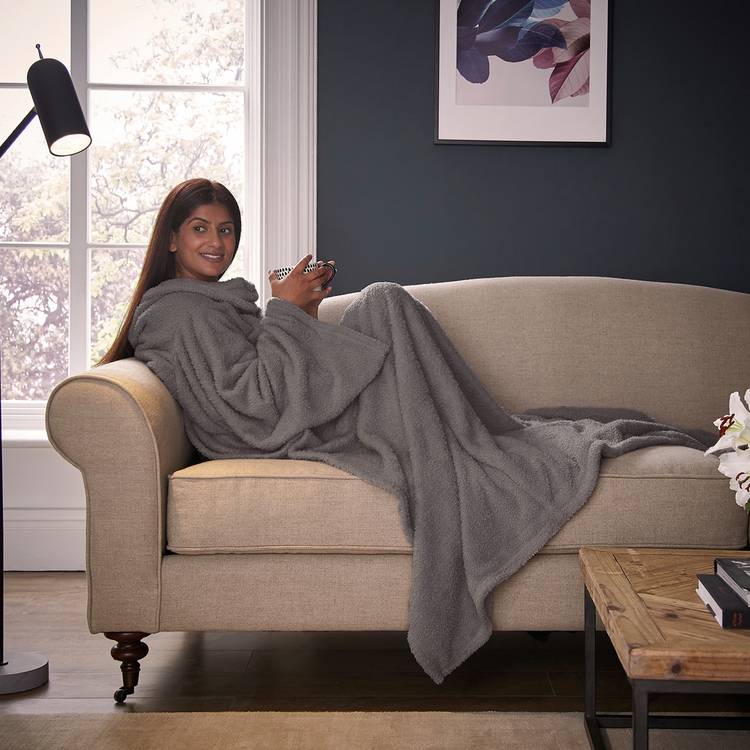 Silentnight Snugsie Wearable Blanket with Sleeves - Grey 0