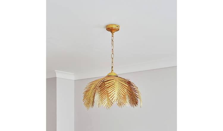 BHS Brooklyn Leafy Metal Pendant Ceiling Light - Gold