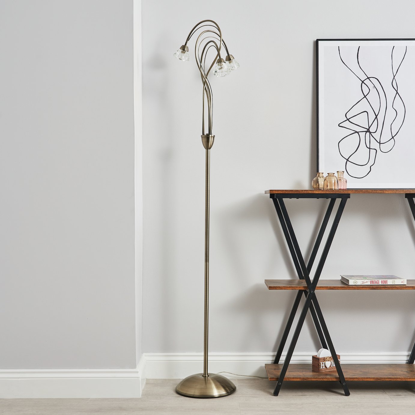 BHS Sagitarius Floor Lamp - Brass