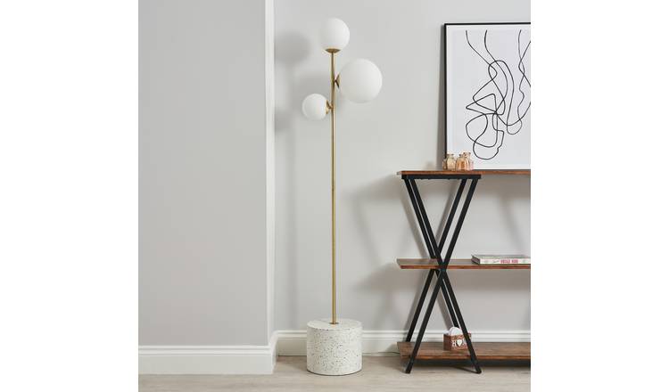 BHS Fleur 3 Light Floor Lamp - Gold