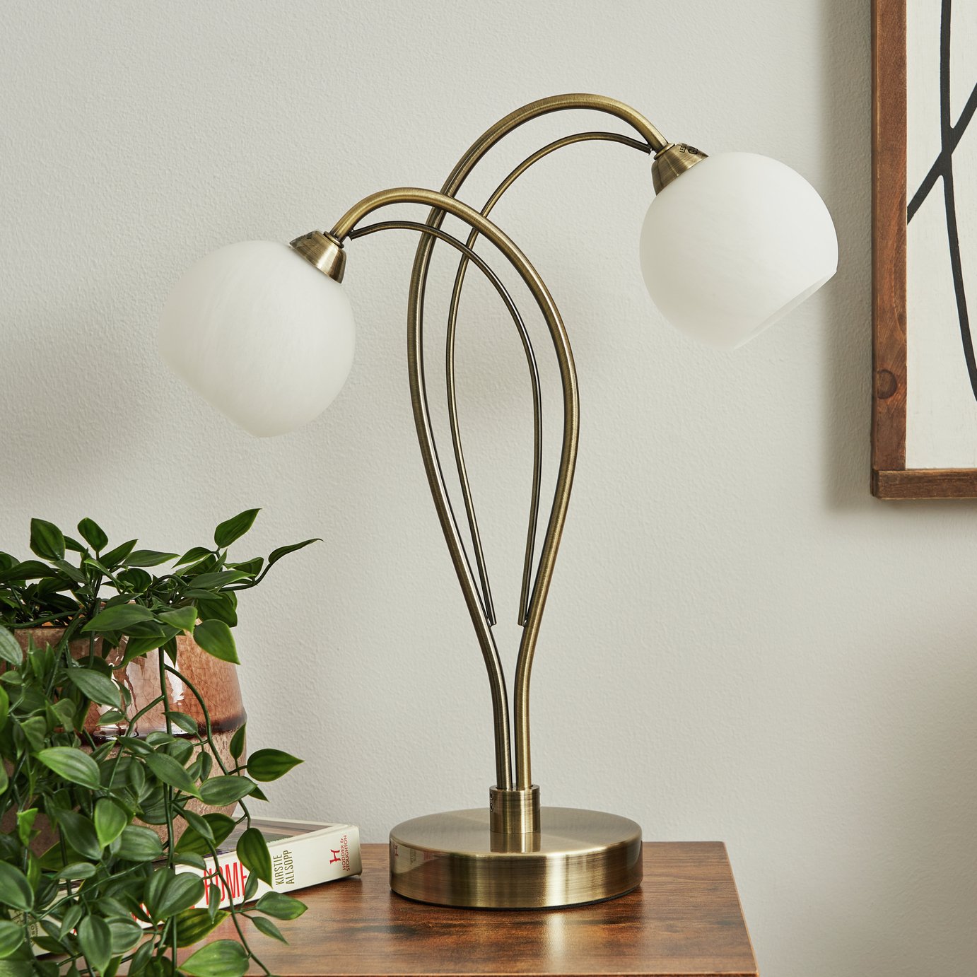 BHS Acacia Table Lamp - Brass