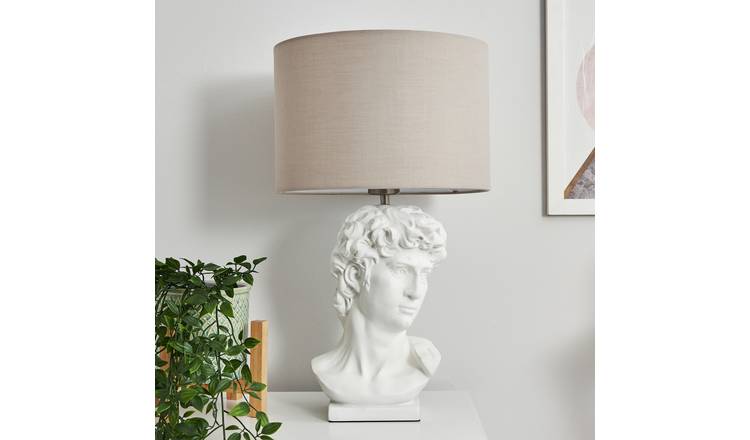 BHS Francis Bust Table Lamp - White