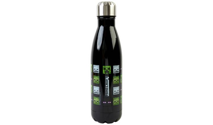 Minecraft Black Stainless Steel Water Bottle - 750ml
