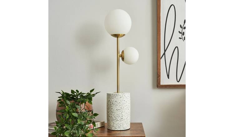 BHS Fleur Terrazzo Table Lamp - Gold