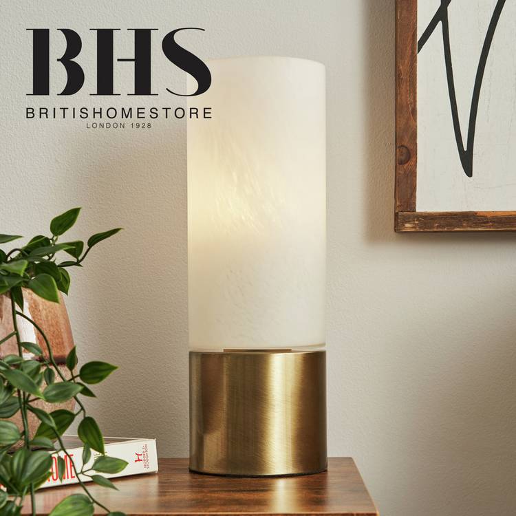 BHS Tyrrel Cylinder Touch Table Lamp - Brass 0