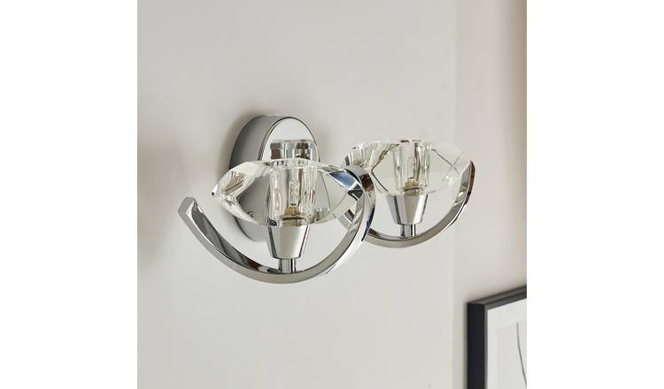 BHS Scorpio Glass Wall Light - Silver