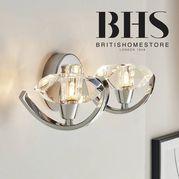 BHS Scorpio Glass Wall Light - Silver 0