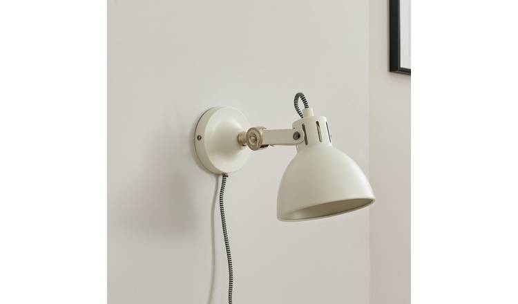 BHS Abbie Adjustable Metal Plug in Wall Light - White