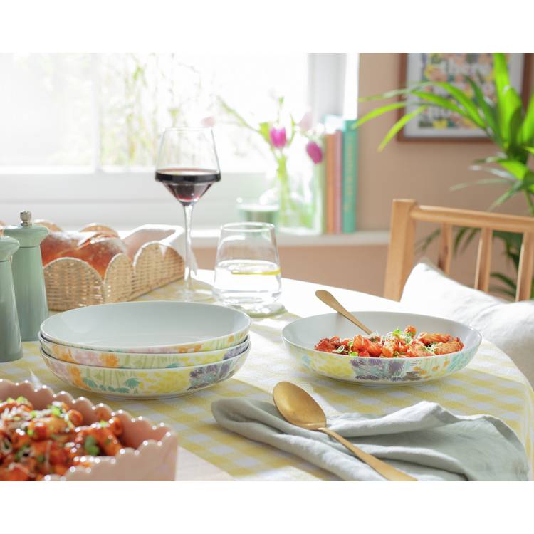 Habitat 4 Piece Porcelain Pasta Bowl - Multicoloured 0