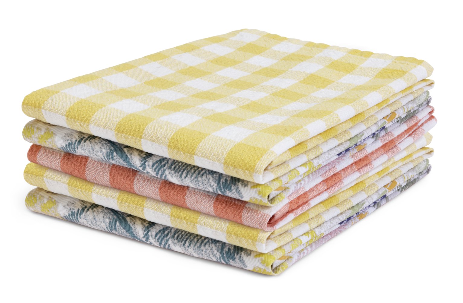 Habitat Checked Pack of 5 Tea Towels