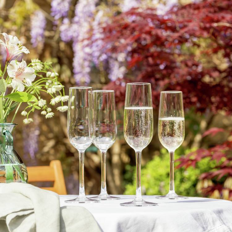 Home Pack Of 4 Plastic Prosecco Glass   0