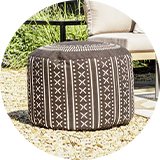 Outdoor rugs & cushions.