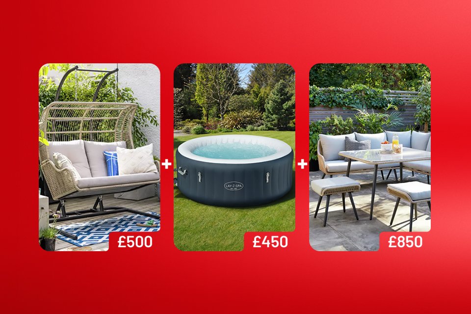 Spend and save on selected outdoor furniture. Save £25 on £200 / Save £60 on £400 / Save £120 on £600 / Save £250 on £1000.