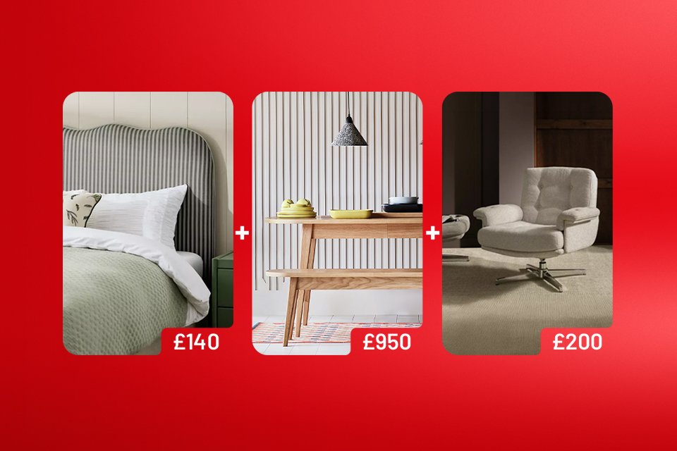 Spend and save on selected indoor furniture. Save £25 on £200 / Save £60 on £400 / Save £120 on £600 / Save £250 on £1000.