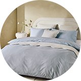 A Habitat plain pale blue single bedding set.