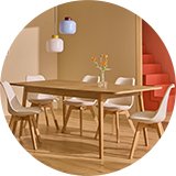 A Habitat Sylas extending 6 seater natural dining table.