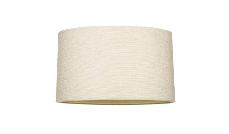 Happy Homewares Sleek Cream Linen Fabric Oval Lampshade - 30cm