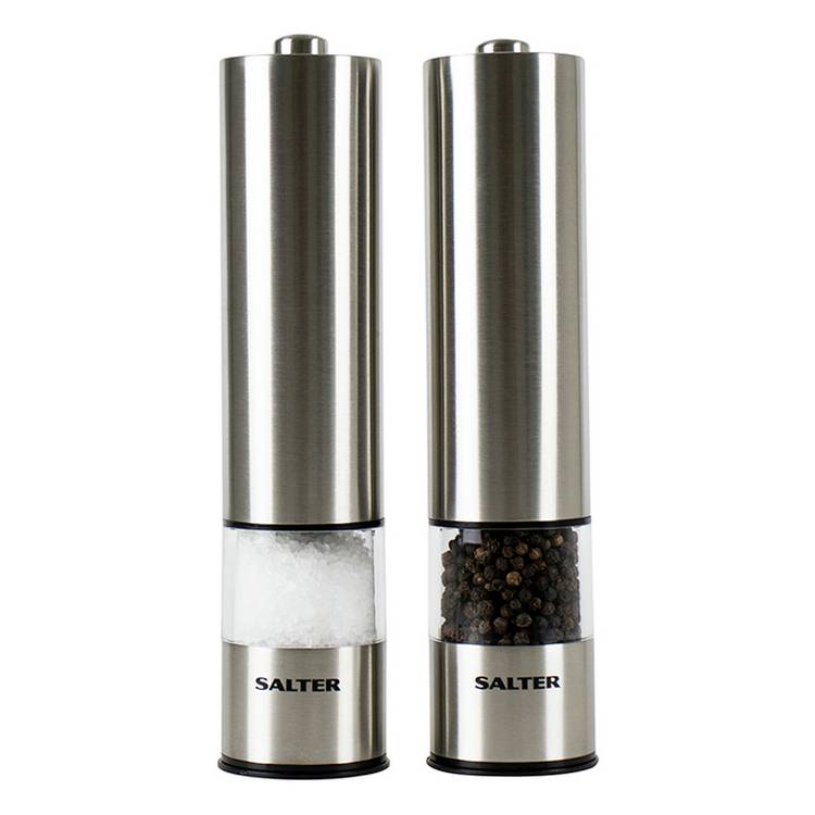 Salter Electronic Stainless Steel Mill Set - Silver 0