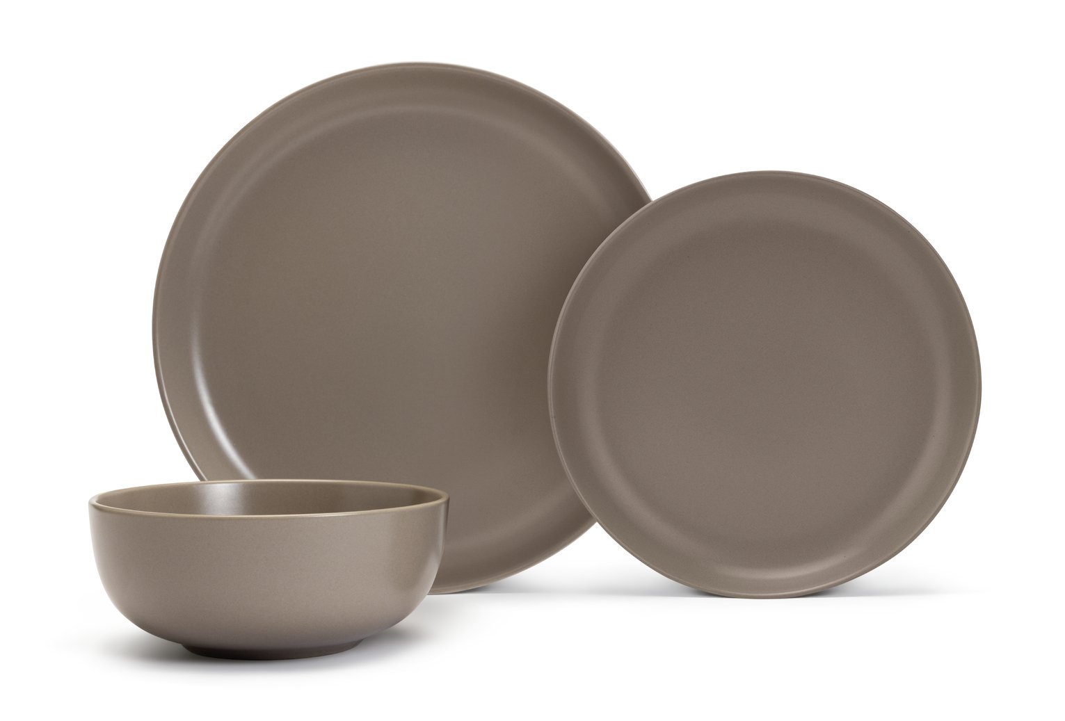 Habitat Mushroom 12 Piece Stoneware Dinner Set - Mushroom