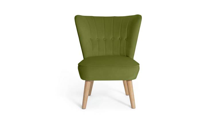 Habitat Alexis Velvet Cocktail Chair - Olive