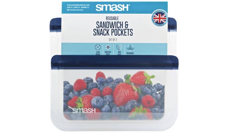 Smash Navy Blue Sandwich Bags - Pack of 2