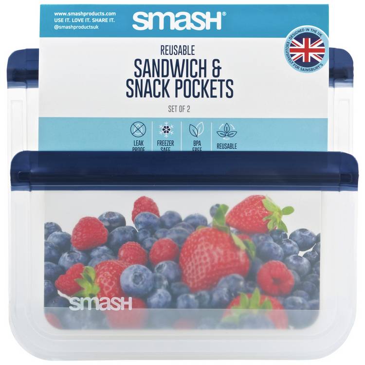 Smash Navy Blue Sandwich Bags - Pack of 2 0