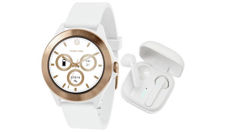 Harry Lime White Smart Watch and Ear Pod Set