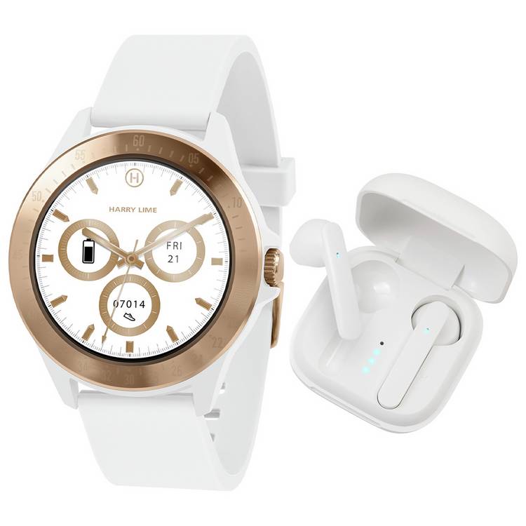 Harry Lime White Smart Watch and Ear Pod Set 0