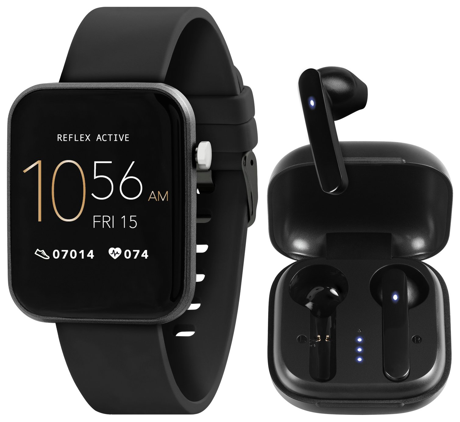 Reflex Active Series 13 Black Smart Watch and Ear Bud Set