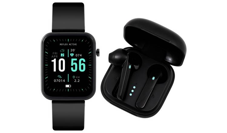 Reflex Active Series 13 Black Smart Watch and Ear Pod Set